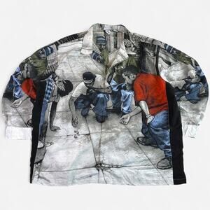 Vintage Y2K Shirt Mens 3XL Karl Kani Shooting Dice All Over Print Button Up AOP